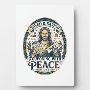 Jesus Coupon Woonwinkel Frugale T-shirt Op geloof  Fotoplaat