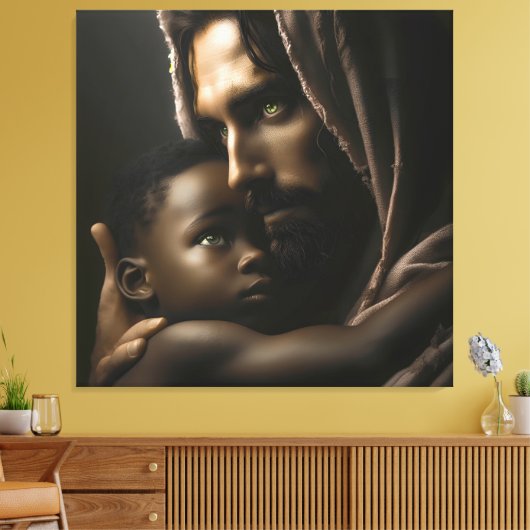 Jesus Cradling Child Canvas Afbeelding 2 (Insitu (Woonkamer))