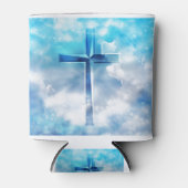 Jesus Cross blauw abstract Blikjeskoeler (Voorkant)