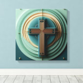 Jesus Cross Canvas Afdruk (Insitu (Houten vloer))