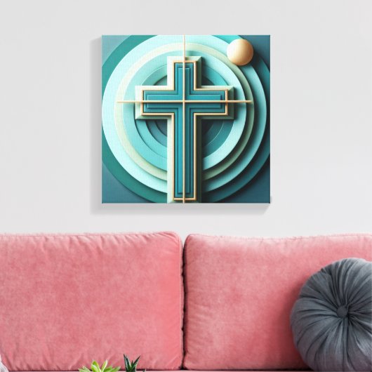 Jesus Cross Canvas Afdruk (Insitu (Woonkamer))