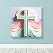 Jesus Cross Canvas Afdruk (Insitu (Houten vloer))