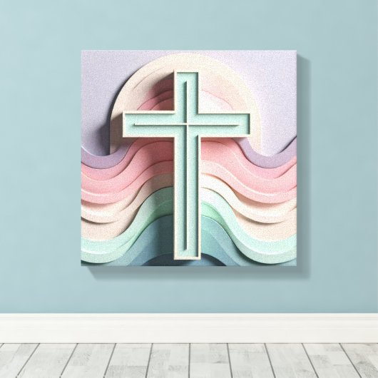Jesus Cross Canvas Afdruk (Insitu (Houten vloer))