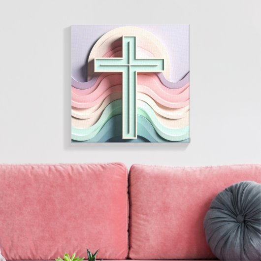 Jesus Cross Canvas Afdruk (Insitu (Woonkamer))