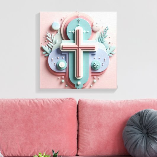 Jesus Cross Canvas Afdruk (Insitu (Woonkamer))