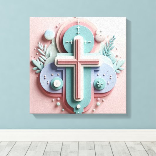 Jesus Cross Canvas Afdruk (Insitu (Houten vloer))