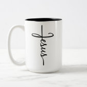 Jesus Cross Coffee Mug Tweekleurige Koffiemok (Links)
