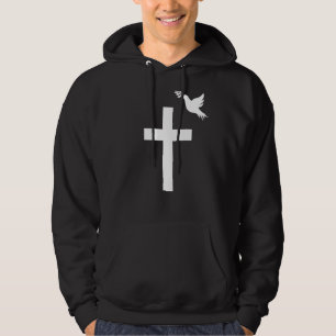Jesus Cross Dove Olive Branch Paaskerstman Chr Hoodie