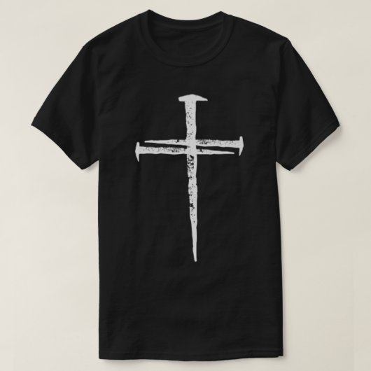 Jesus Cross Drie Nails Christelijk Vintage T-shirt (Design voorkant)