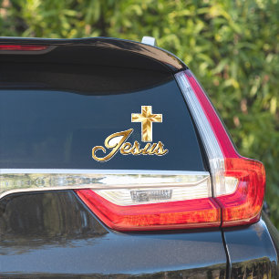Jesus _Cross gold Sticker