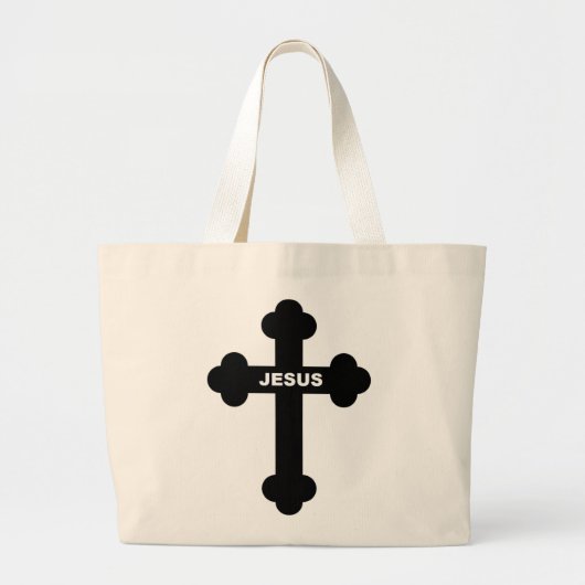 JESUS CROSS GROTE TOTE BAG (Voorkant)
