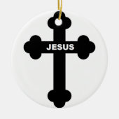 JESUS CROSS KERAMISCH ORNAMENT (Voorkant)