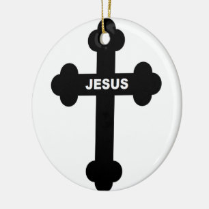 JESUS CROSS KERAMISCH ORNAMENT