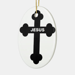JESUS CROSS KERAMISCH ORNAMENT