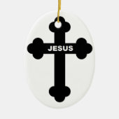 JESUS CROSS KERAMISCH ORNAMENT (Voorkant)