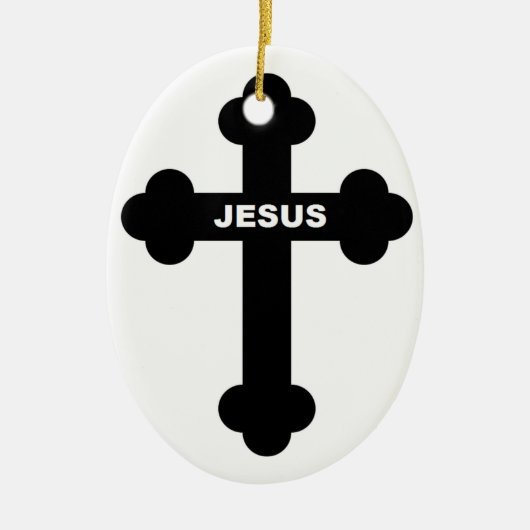JESUS CROSS KERAMISCH ORNAMENT (Voorkant)