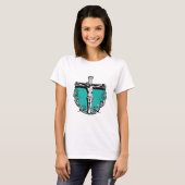 Jesus Cross kruisiging Paaskerst Blauwgroen T-shirt (Voorkant volledig)