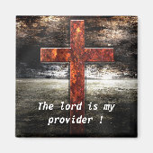 Jesus Cross met bijbelschrift Magneet (Voorkant)