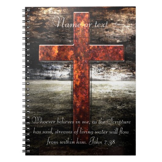 Jesus Cross met bijbelschrift Notitieboek (Voorkant)
