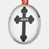 JESUS CROSS METALEN ORNAMENT (Links)