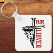 Jesus Cross Nail Design – Powerful Christian Sleutelhanger (Voorkant)