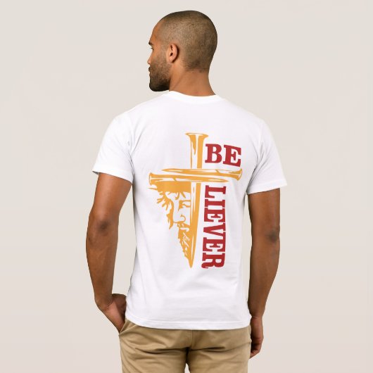 Jesus Cross Nail Design – Powerful Christian T-shirt (Achterkant volledig)