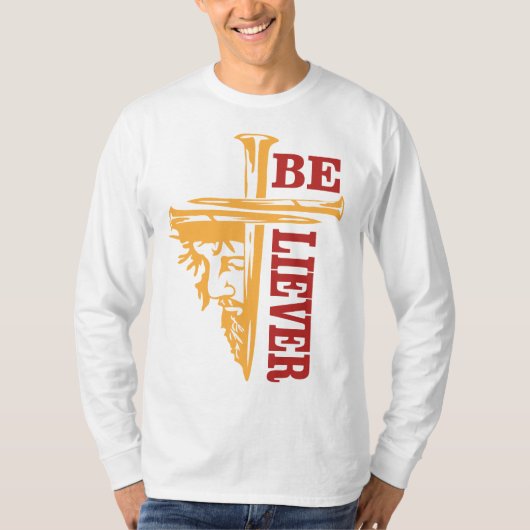 Jesus Cross Nail Design – Powerful Christian T-shirt (Voorkant)