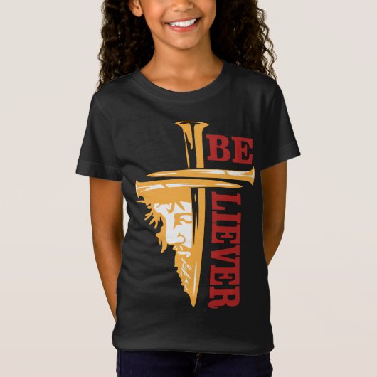 Jesus Cross Nail Design – Powerful Christian T-shirt (Voorkant)