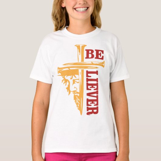 Jesus Cross Nail Design – Powerful Christian T-shirt (Voorkant)