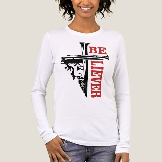 Jesus Cross Nail Design – Powerful Christian Tri-Blend Shirt (Voorkant volledig)