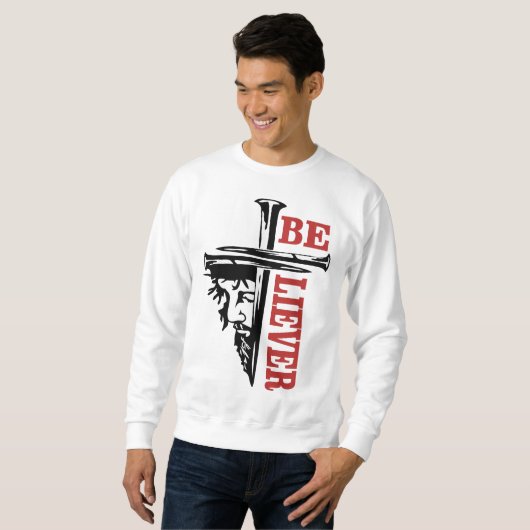 Jesus Cross Nail Design – Powerful Christian Trui (Voorkant volledig)