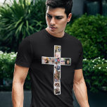 Jesus Cross Photo Collage T-shirt<br><div class="desc">Een stedelijk religieus zwart T-shirt met het kruis van de jesuskrist, bestaande uit 12 gepersonaliseerde foto's. Ideaal voor elke dag draag of voor een herdenkingsdienst ter nagedachtenis van een geliefde die is overleden! Het uiteinde van de foto: Bewas uw foto's in vierkanten alvorens het verzekeren onderwerp in het centrum voor...</div>