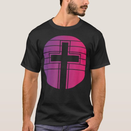 Jesus Cross Retro Style  T-shirt (Voorkant)