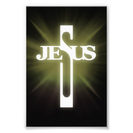 Jesus Cross Tex Foto Afdruk