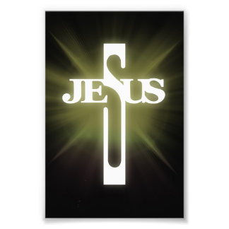 Jesus Cross Tex Foto Afdruk