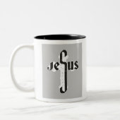 Jesus Cross Tweekleurige Koffiemok (Links)