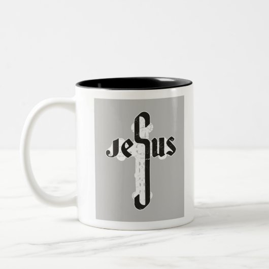 Jesus Cross Tweekleurige Koffiemok (Links)