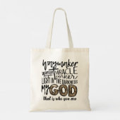 Jesus Cross Way Maker Miraker Worker Christelijke Tote Bag (Achterkant)