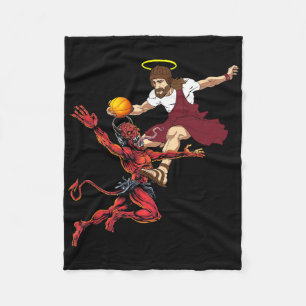Jesus Crossing Up The Devil beroemd gemaakt door S Fleece Deken