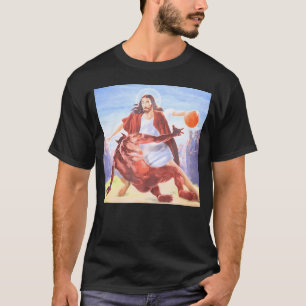 Jesus Crossing up the Devil Grappig Christelijk T-shirt
