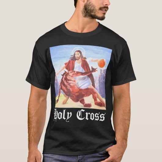 Jesus Crossover Basketbal Heilig Kruis T-shirt (Voorkant)