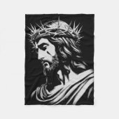 Jesus Crown of Thorns Christelijk Fleece Deken (Voorkant)