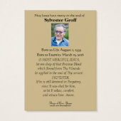 Jesus Crucifix Rozen Funeral Memorial Heilige Kaar Visitekaartje (Achterkant)