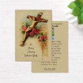 Jesus Crucifix Rozen Funeral Memorial Heilige Kaar Visitekaartje (Bureau)