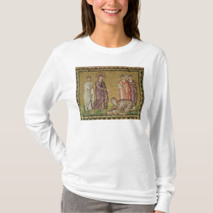Jesus Cures de vrouw die bloeit T-shirt