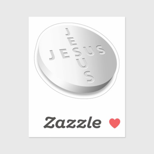 Jesus Cures Heals pil Tablet Christelijk Cross God Sticker (Vel)