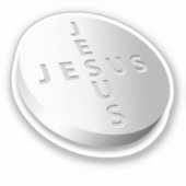Jesus Cures Heals pil Tablet Christelijk Cross God Sticker (Voorkant)