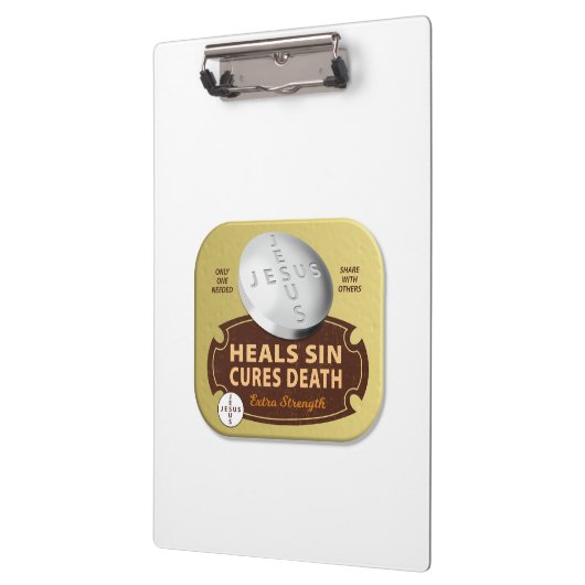 Jesus Cures Heals tablet Christelijk Faith God Klembord (Links)