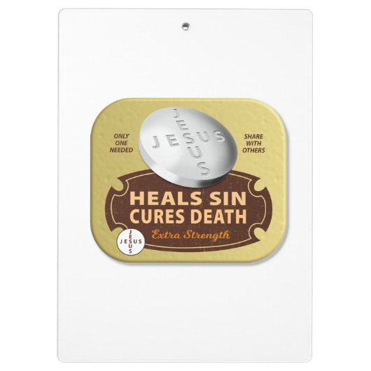Jesus Cures Heals tablet Christelijk Faith God Klembord (Achterkant)