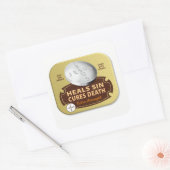 Jesus Cures Pil - Christelijk geneest geloof God Vierkante Sticker (Envelop)